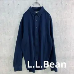 t0038 L.L.Bean 長袖 シャツ ネイビー XL 綿100 無地