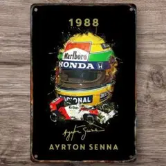 アイルトン・セナ マクラーレン ホンダ F1 1988 ブリキ看板