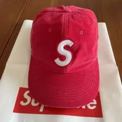 Supreme 赤 Sロゴ キャップ