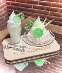 ミニチュアスイーツ　LotusクッキーBoxアイスセット~ふんわりグリーン~
