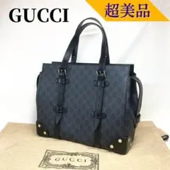 【超美品】グッチ GGスプリーム レザーディティール ハンドバッグ 2022購入