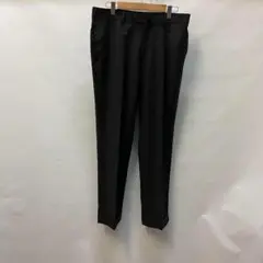 ストライプ柄 ブラック スラックス ウエスト82cm メンズ　古着