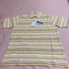 Crocodile イエロー ストライプ ポロシャツ M