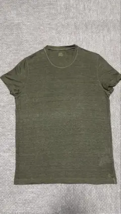 120% lino リネンTシャツ　オリーブ グリーン Mサイズ　 半袖