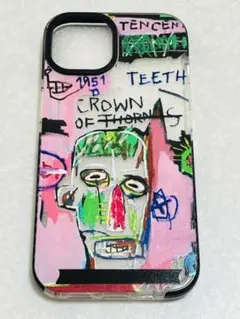 新品★ iPhone14 バスキア イメージクリアカバー グラフィティアート★b