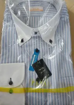 【新品】P.S.FA 長袖 ドレスシャツ ストライプ Lサイズ ブルー