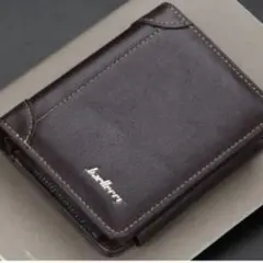 【ダークブラウン】三折り財布 メンズ ウォレット小銭入れカードケース コンパクト