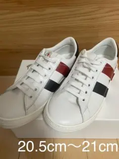 モンクレール Moncler レザーシューズ ストライプ ロゴ 小さいサイズ