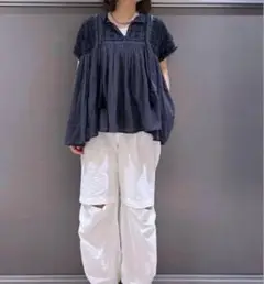 ニコアンド　 INDIA IS BEAUTIFUL別注 ガーゼ刺繍ブラウス