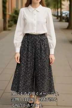 ローリーズファーム 花柄 ガウチョパンツ フリーサイズ レディース 裏地付き