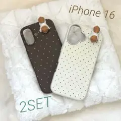 ✳︎茶白猫さんのドット柄スマホカバー / 2個セット✳︎