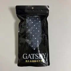 GATSBY 消臭ネクタイ ネイビー 水玉模様