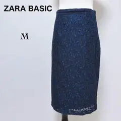 【ザラベーシック】美品 カットワーク 総レース タイト ナロースカート M