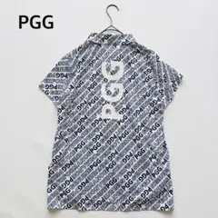 2063 PGG 23SS 総柄ポロシャツ ロゴ ホワイト 1 パーリーゲイツ