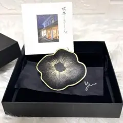 ✨未使用✨坂本これくしょん 金彩 フラワーモチーフ ブローチ ブラック ゴールド