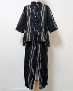 着物リメイク No.250 ◆セットアップ 浴衣リメイク 作務衣 部屋着