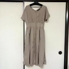nano universe ベージュ シャツワンピース 半袖