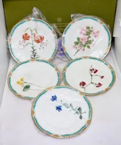 【未使用品】ナルミ 鳴海 NARUMI シーボルト フロリレギウム デザート皿 未使用品】ナルミ 鳴海 NARUMI シーボルト フロリレギウム