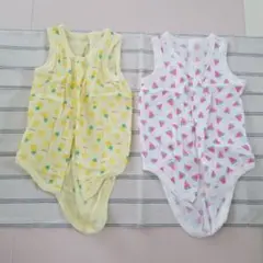 パイナップル・スイカ柄タンクトップ肌着2枚セット