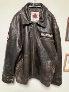 LUCKY STRIKE　シングルライダース　羊革　ブラウン　XL LUCKY STRIKEシングルライダース羊革ブラウンXL