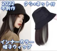 新品未使用帽子ウィッグ取り外し可能タイプブラウンかぶるだけネット付