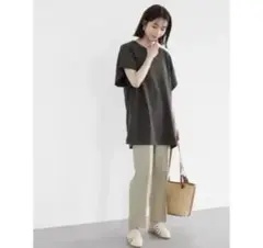 袖広 カットチュニック　半袖チュニック　グリーンパークス