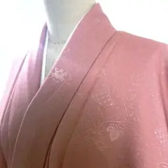 2m1890 着物 袷 色無地 ピンク 紋無し 無地 和装