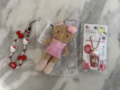【未使用品】平成 ハローキティ GOGOギャル ストラップ キーホルダー セット