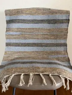 ☆インド製☆コットンラグマット　80cm×50cm ブルー