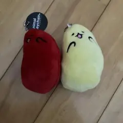 アニマルキーチェーン　ぬいぐるみ　マスコット　２色セット