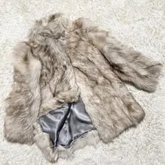美品✨毛皮 ファーコート ミドル丈 レディース 38