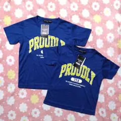 【新品・タグ付き】メッシュ ロゴ 半袖Tシャツ 110 120 青 夏