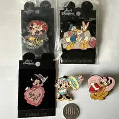 ディズニーバレンタインデーピンバッジ5個セット