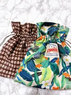 handmade⭐︎ネスホームさん生地の巾着袋2個セット