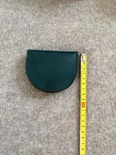 【新品】ハンドメイドレザー グリーン コインケース 約10cm x 8cm