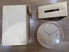 掛け時計 ティッシュケース ゴミ箱 ３点セット