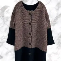 00's vintage　ピンクとネイビーのニットカーディガン