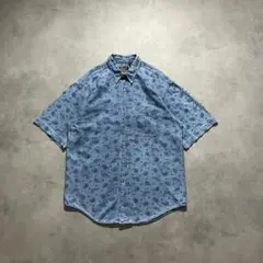 80s ビンテージ 黒タグ Eddie Bauer ペイズリー シャツ 古着