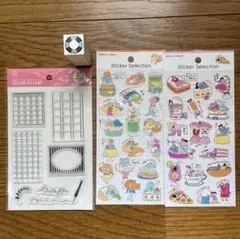 OSCOLABO浮き輪スタンプ　セリアクリアスタンプ・ダイエットは明日からシール