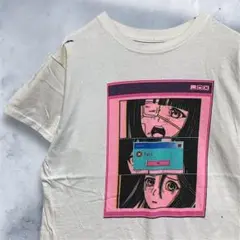 BHKQ キャラ Tシャツ 古着 白 アニメ 美少女 ピンナップガール ヲタク