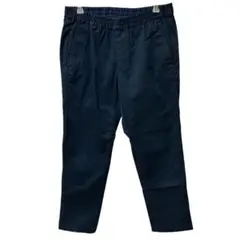 グリーンレーベルリラクシング　ストレートパンツ　ウエストゴム紐付　ネイビーS