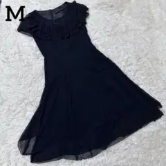 ❣️美品❣️ワンピース/フレアワンピース/胸元フリル/9号/ブラック