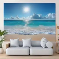 タペストリー 誕生日 背景布 海辺 夏休み ビーチ 夏 150×100 推し