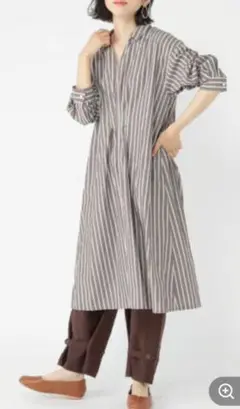 【タグ付き新品】Studio CLIP イージーケアタックワンピース ブラウン