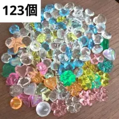 【123個】アクリルストーン　宝石　クローバー　ハート　貝殻