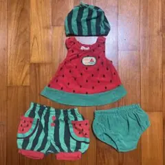 スイカ柄ベビー服セット 80cm