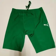 PUMA プーマ 緑　インナータイツ ロゴ付き　サイズL
