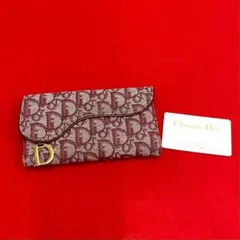極 美品 クリスチャンディオール トロッター レザー 三つ折り 長財布 折り財布