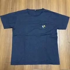 BEAMS HEART 熊ちゃん刺繍 ネイビー Tシャツ XL