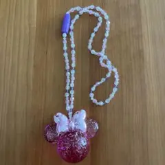 ミニーちゃんラメ入りピンクネックレス